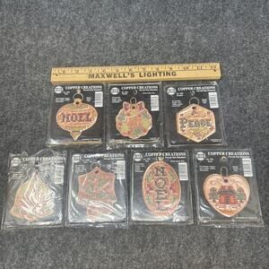 7pc NOS Vintage NMI Copper Creations Small Craft Ornament Kits Made in USA